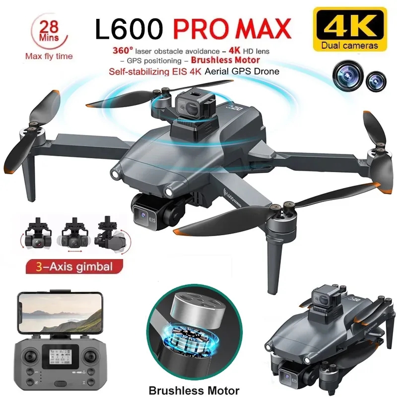 Drone Camera With Gimbal - L600 プロマックス GPS ドローンプロフェッショナル 4K 3
