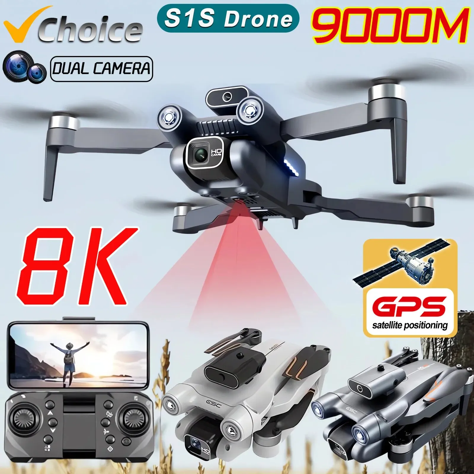 プロのブラシレスモーター付きドローン,GPS付きクワッドコプ - Drone Camera Mount のレビューと価格