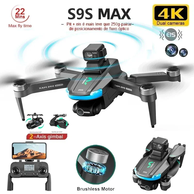 新しい S9S MAX ミニドローン 4K 2 軸 PTZ  - Drone Camera 4K のレビューと価格