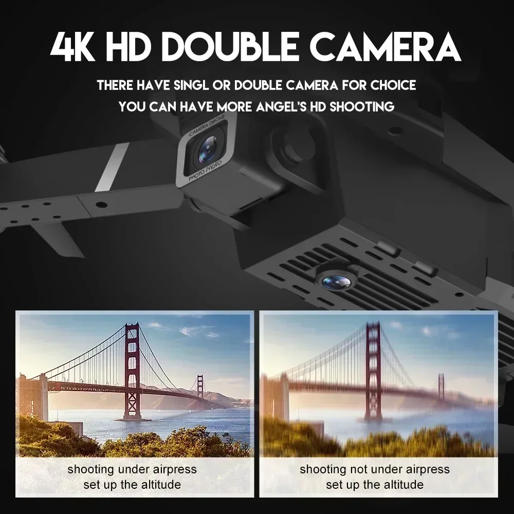 折りたたみ式クワッドコプター,e88プロ広角fpv,wifi - Drone Camera 4K のレビューと価格
