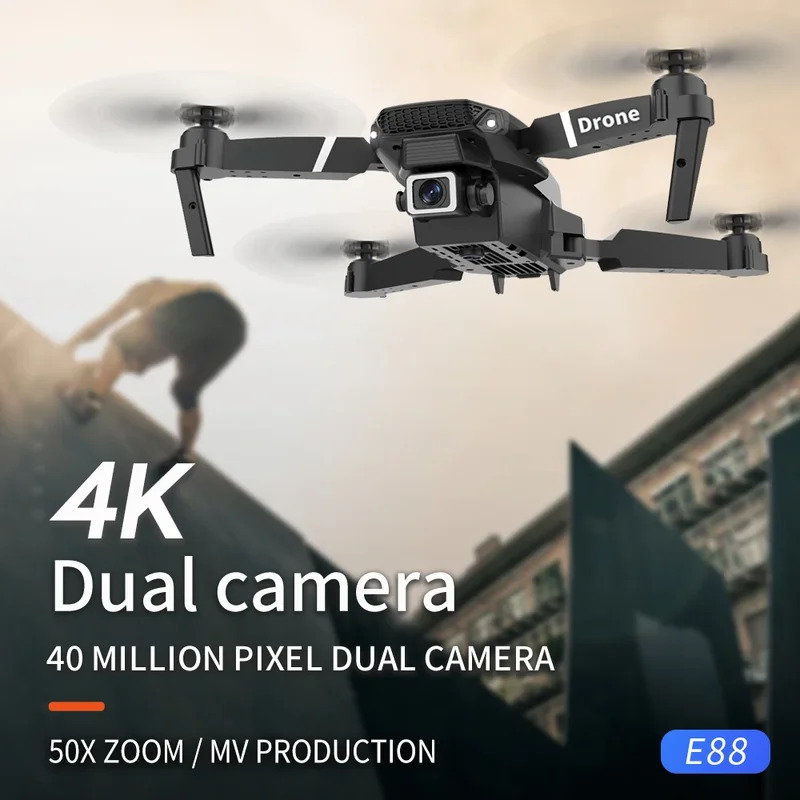 E88 Proインテリジェント折りたたみドローンは、シングル - Drone Camera 4K のレビューと価格