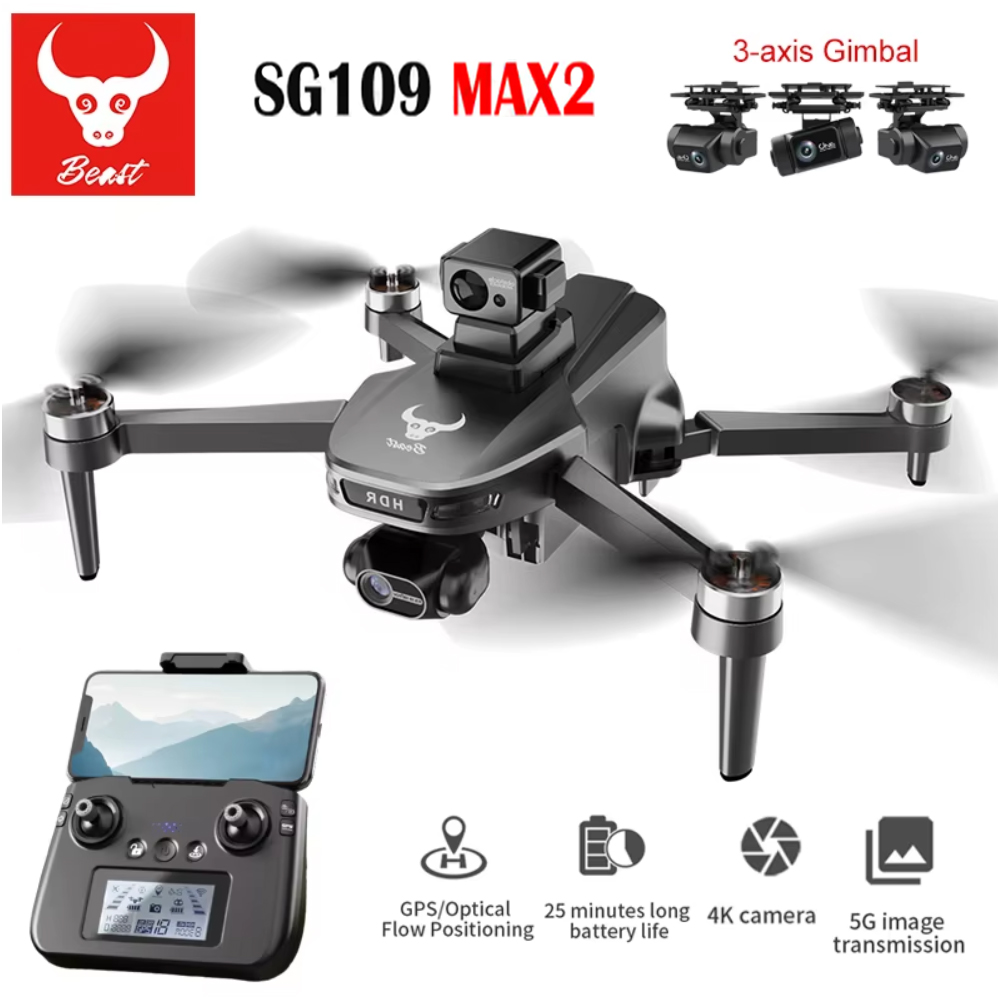プロフェッショナルドローンsg109max2 fpv,8kカ - Drone Camera With Gimbal のレビューと価格