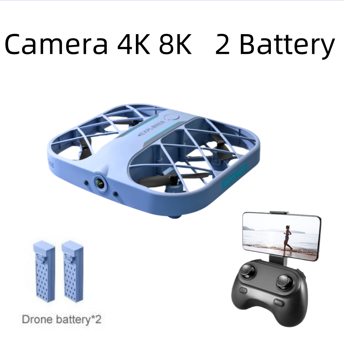 JJRC H107 FPV RCドローン（バッテリー2個付き - Drone Camera 4K のレビューと価格